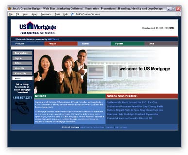 One of over a dozen Private Labeled versions of the WMC Direct website. This one was for U.S. Mortgage and featured a live industry news feed.